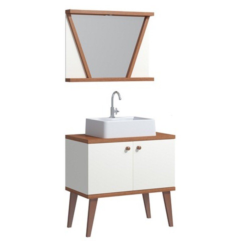 Conjunto de Banheiro Berton Slim 0,80cm Cinamomo/br